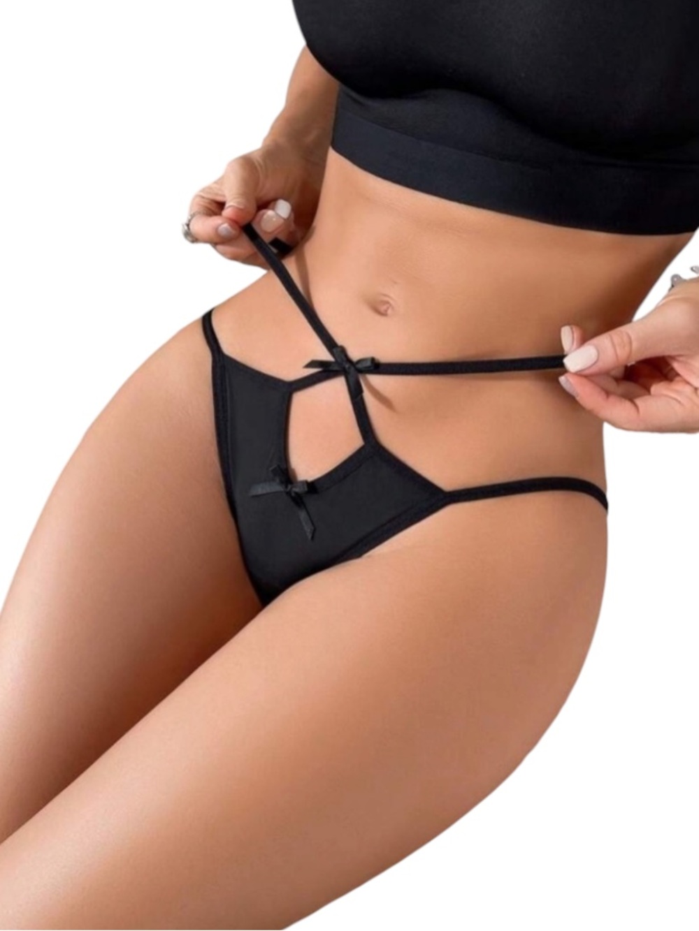 Women's Hollow Out Butterfly Bowknot Triangle Panties size S new without…
